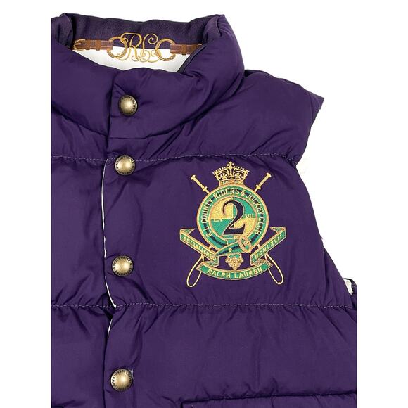 Ralph Lauren County Riders Jockey Vest Pony Reversible Down Vest Girl’s Medium - Picture 3 of 15